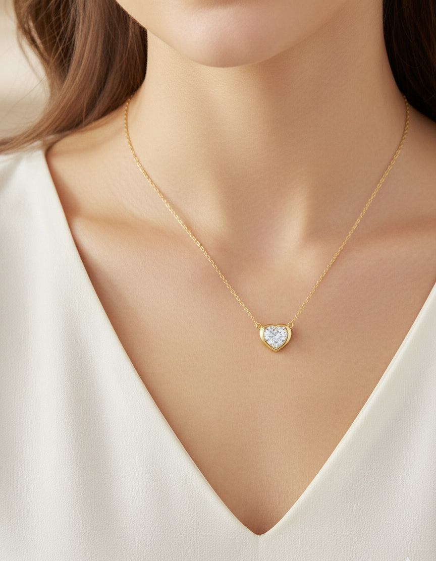 DAINTY GOLD HEART NECKLACE