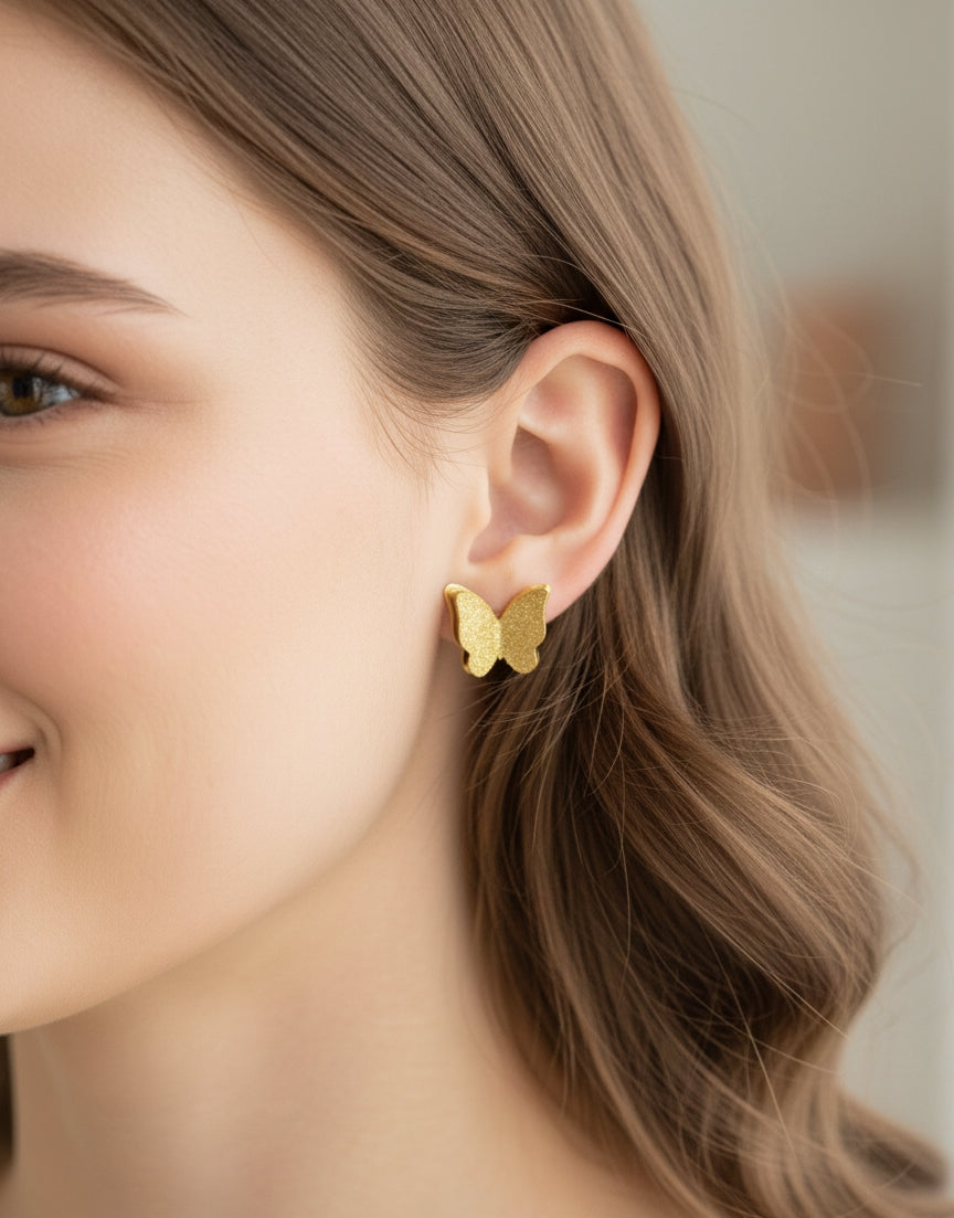 GOLD BUTTERFLY STUDS