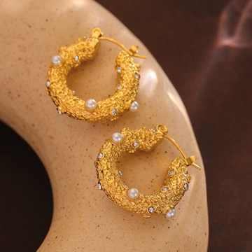 GLIDED TEXTURED HOOPS