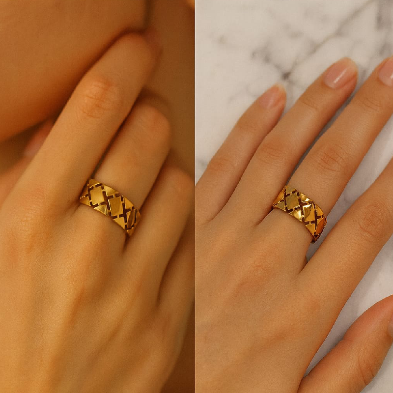 GOLDEN TRELLIS RING