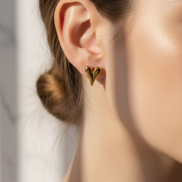 GOLDEN HEART STUDS
