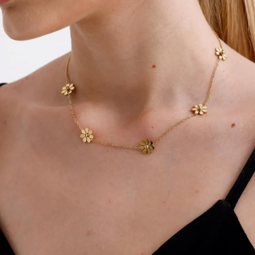 DAISY CHAIN DAINTY NECKLACE