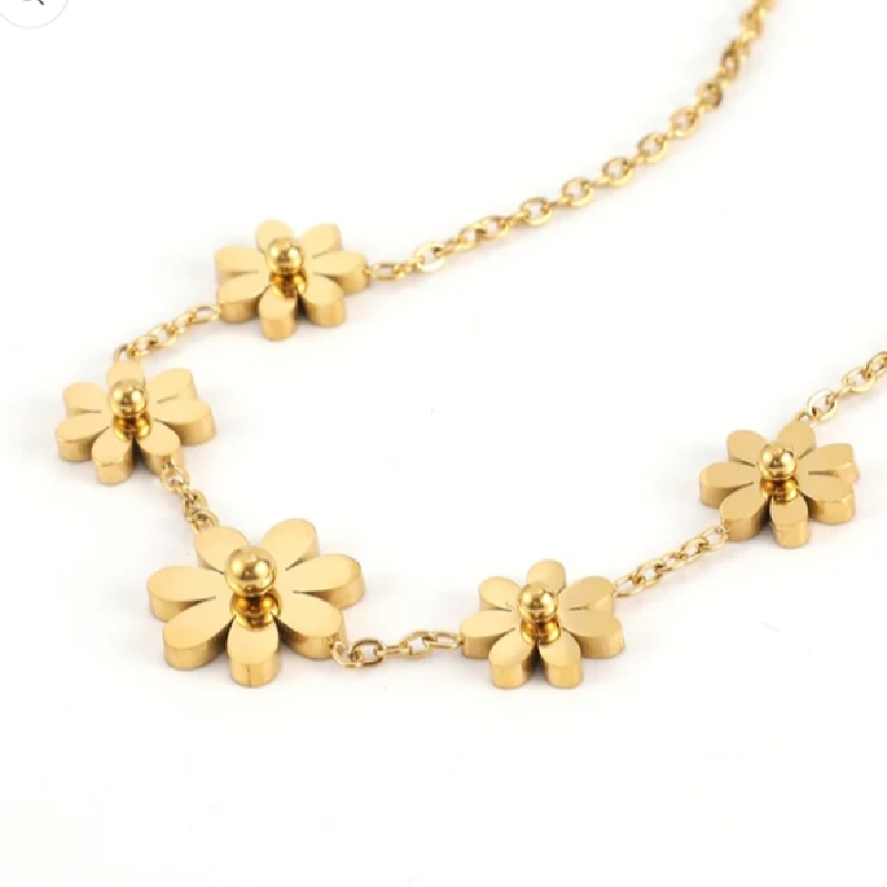 DAISY CHAIN DAINTY NECKLACE