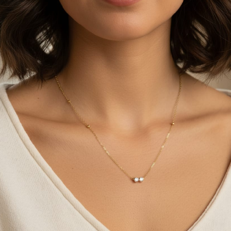 DAINTY DUO DIAMOMD NECKLACE