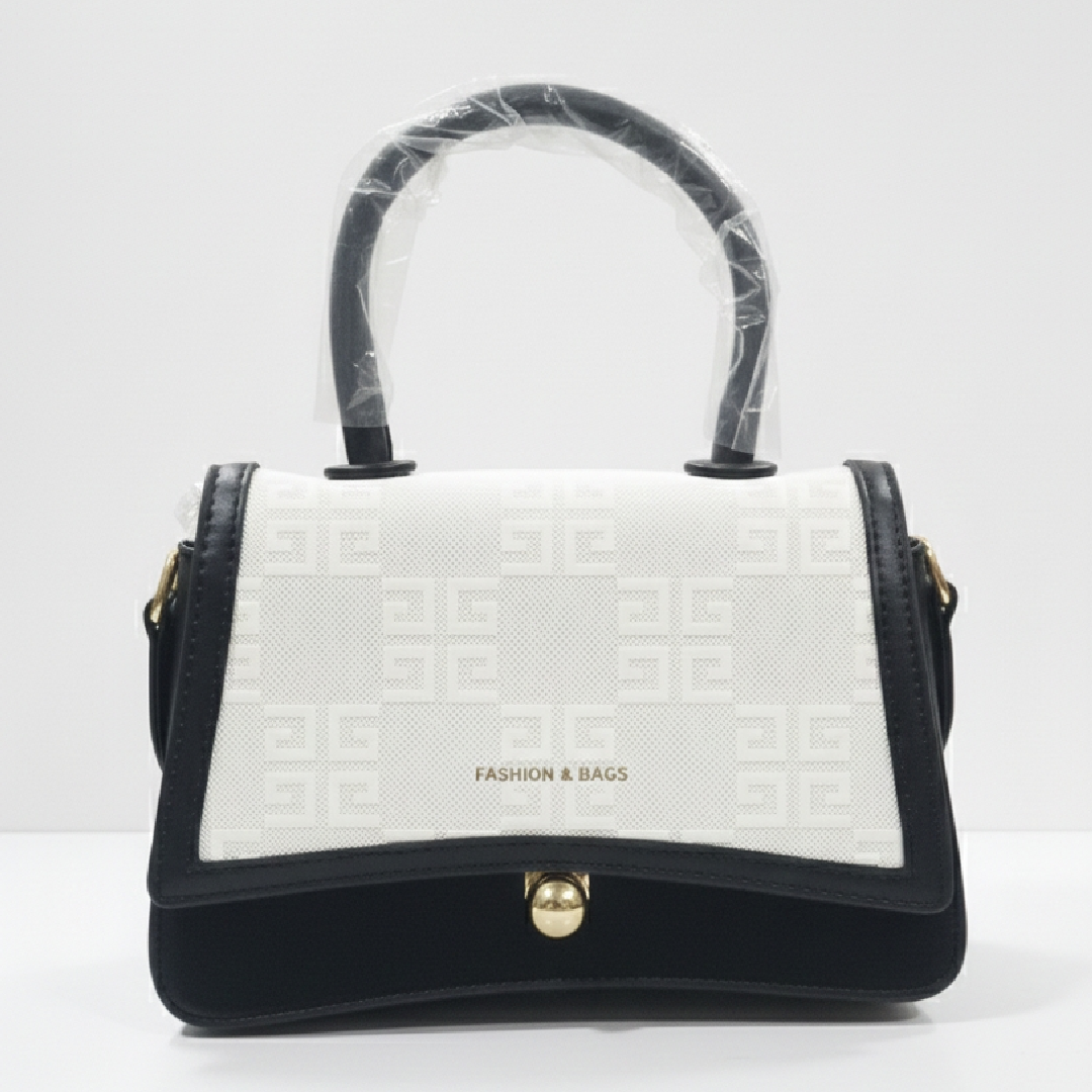 CONTRAST PATTERN FLAP BAG